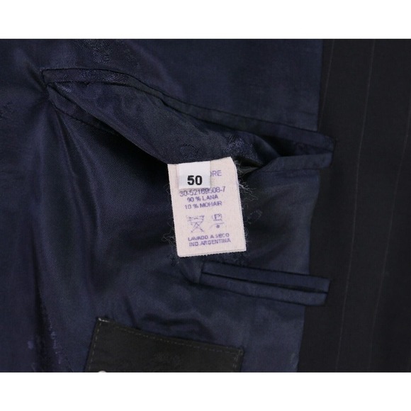 Glenmore Argentina Navy Blue Pinstripe Wool-Mohair Loro Piana Suit 40R - Picture 9 of 11